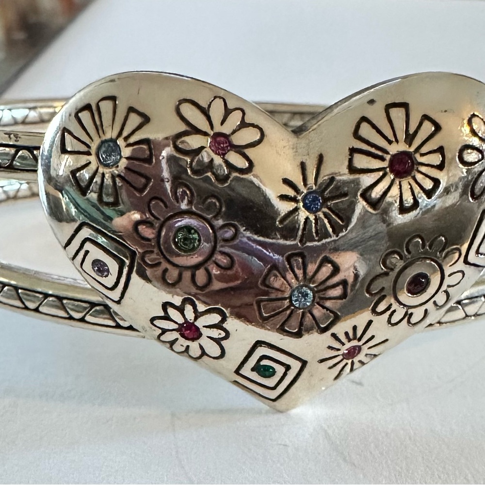 Brighton Silver Heart Bracelet with Multicolor Accents